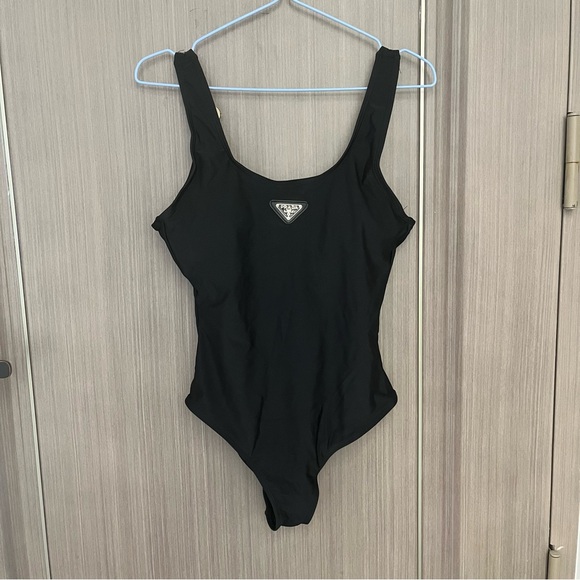 Prada | Swim | Prada Triangle Logo Black One Piece Swimsuit For Women ...